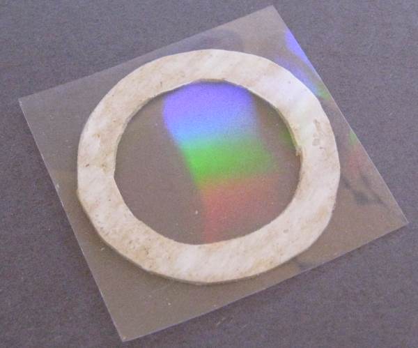 The diffraction grating on cardboard ring